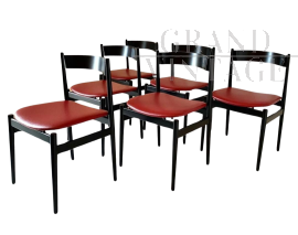 Set di sei sedie 107 di Gianfranco Frattini per Cassina, anni '60                            