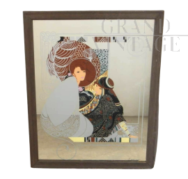 Specchio vintage con stampa Saggers & Co. Ltd 1979                            