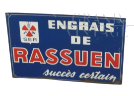 Targa pubblicitaria Engrais de Rassuen, Francia 1950                            