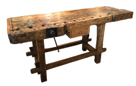 Antique carpenter's bench with double vice