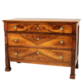 Antique Empire walnut chest of drawers, 19th century