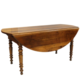 Antico grande tavolo allungabile a bandelle Luigi Filippo, '800