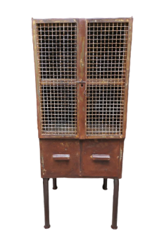 Industrial cabinet with two drawers and two doors