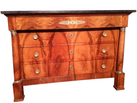 Empire chest of drawers with black marble top