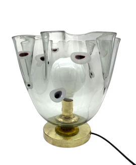Lampada da tavolo in vetro di Murano attribuita a Vistosi, 1960