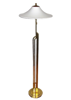 Art deco style floor lamp in brass, 1960s
                            