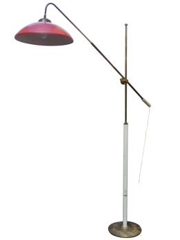 Lampada piantana vintage in ottone, allungabile e direzionabile