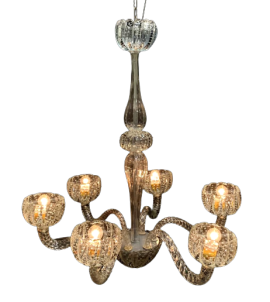 40s Barovier chandelier in bullicating glass
