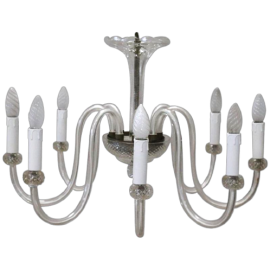 Vintage Murano glass chandelier with 8 lights, 1980s                         
                            