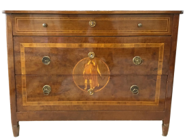Late 18th century Lombard inlaid chest of drawers