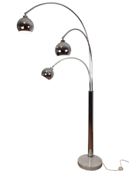 Vintage Reggiani style floor lamp in chromed metal from the 70s