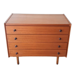 Small Scandinavian design chest of drawers in teak wood, 1960s