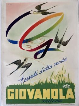 Poster pubblicitario Tessuti Gianola dei primi anni '60                            