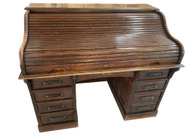 Scrittoio a rullo Feige roll top desk in legno di rovere
