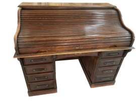 Scrittoio a rullo, roll top desk americano, ditta Feige Desk Co.