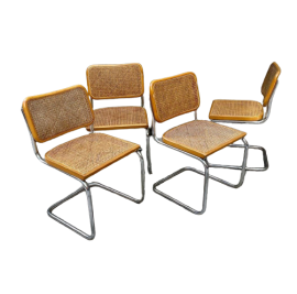 Set of 4 Cesca chairs by Marcel Breuer for Gavina, 1960s                 