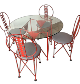 Set sedie e tavolo Midway di Frank Lioyd Wright per Cassina, anni '70