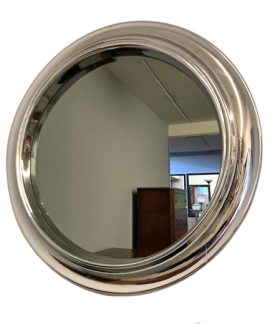 Specchio cromato vintage rotondo anni '60