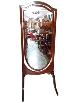 Specchio da terra Edoardiano Maple&Co. dipinto a mano, fine '800