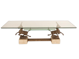 Tavolino Flying Horse of Gansu per Maison Charles in bronzo e cristallo                            