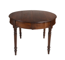 Antique Louis Philippe extendable table in solid walnut, 19th century
