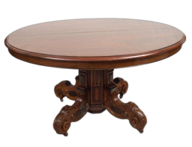 Antique Louis Philippe walnut extendable table with central leg, 19th century