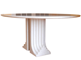 Samo table by Carlo Scarpa for Simon in white Carrara marble, 1970s