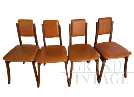 4 Sedie da pranzo vintage anni ’60 in similpelle
