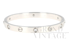 Bracciale Cartier Love in oro bianco con 6 diamanti                            