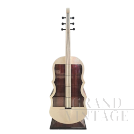 Cassettiera a violino art déco in palissandro e pergamena                            