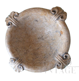 Ciotola in stile antico in marmo giallo reale                            