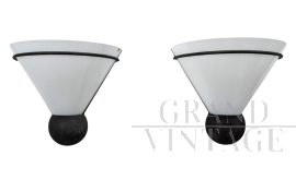 Coppia di applique VeArt in vetro di Murano, anni ‘80                            