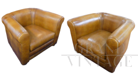 Coppia di poltrone di Tommaso Barbi in pelle stampata a pitone                            