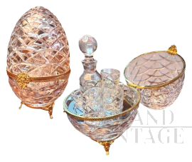 Fabergé, set da vodka e caviale in cristallo