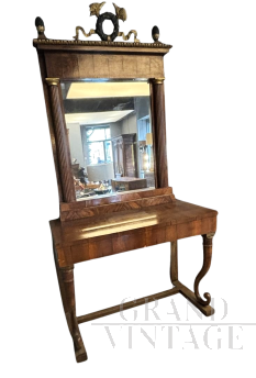 Grande console antica Impero con specchiera