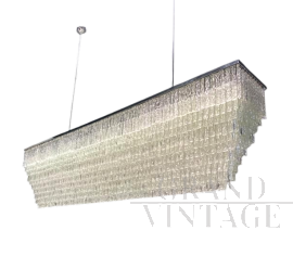 Grande lampadario orizzontale in vetro di Murano artistico                            
