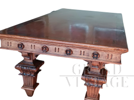 Grande tavolo liberty scolpito dei primi del '900                            