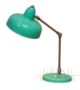 Lampada da tavolo vintage verde acqua snodabile                            