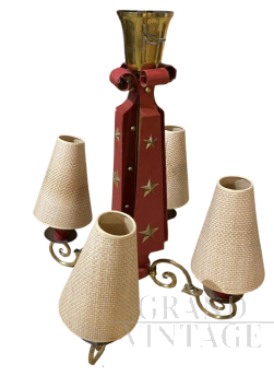 Lampadario Art Déco di André Arbus, anni '40                            