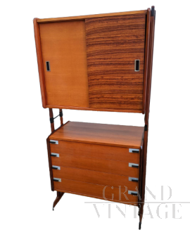 Mobile libreria vintage da centro a due moduli, anni '50