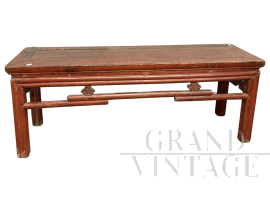 Panca cinese laccata rossa dei primi del '900                            