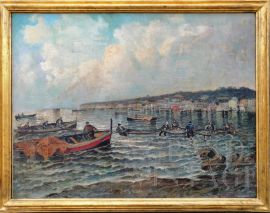 A. Pratella - Dipinto con marina                            