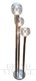 Piantana stile Mazzega in vetro di Murano a 3 luci                            