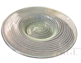 Piatto centrotavola La Filigrana in vetro di Murano, 1987                            