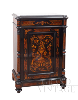 Piccola credenza antica Napoleone III intarsiata