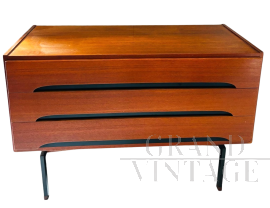 Piccolo comò cassettiera vintage anni ‘60 in teak                            