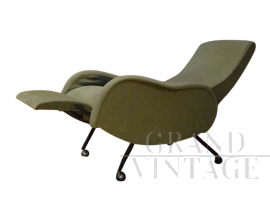 Poltrona Lady style reclinabile in velluto verde                            