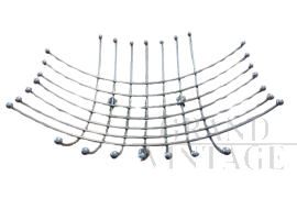 Portafrutta design vintage in metallo argentato                            