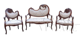 Salotto antico Liberty con divano e due poltrone      