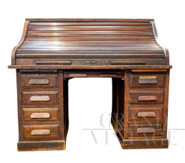 Scrivania Western americana a rullo anni '20                            